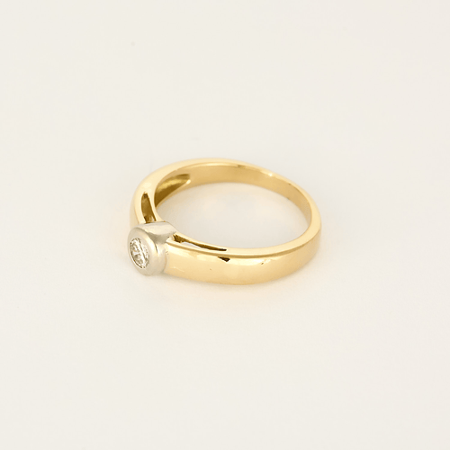 56 Bague Solitaire en or jaune, or blanc et diamants 58 Facettes DV1834-14