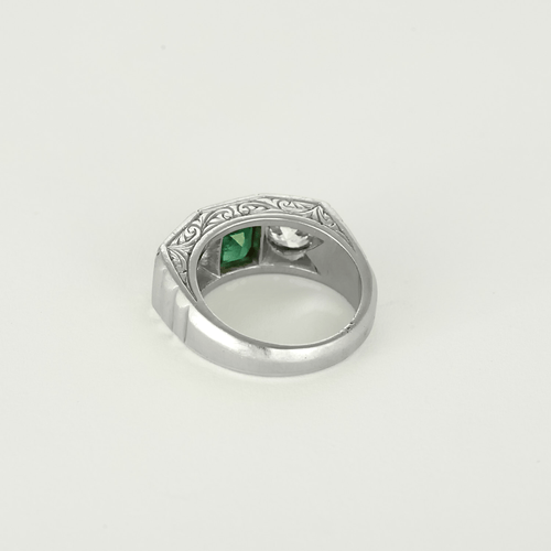 47.5 Bague Platine Diamant and Emeraude 58 Facettes DV26158-16