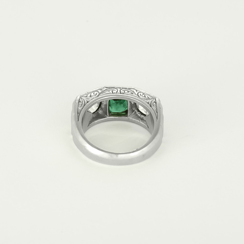 47.5 Bague Platine Diamant and Emeraude 58 Facettes DV26158-16