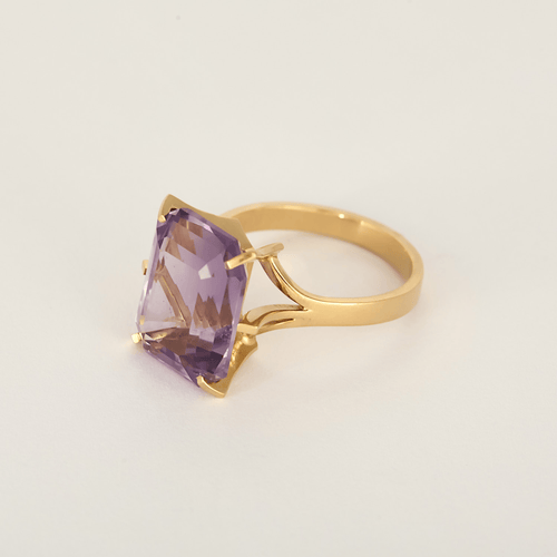 60 Bague cocktail en or jaune et améthyste 58 Facettes DV32608-1