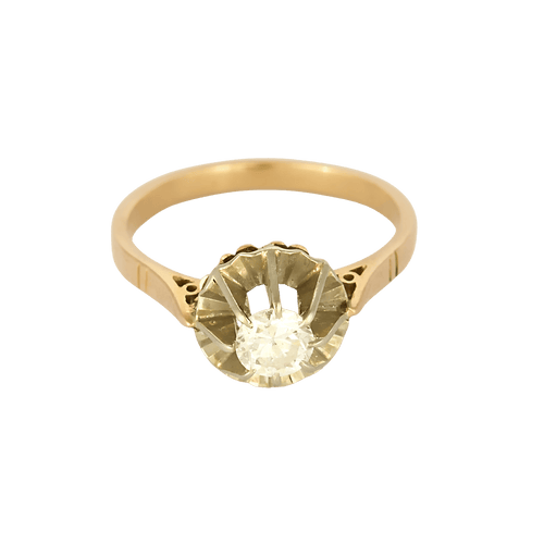 52 Bague Solitaire en or blanc, or jaune et diamant : 0,30 carat 58 Facettes DV26158-19