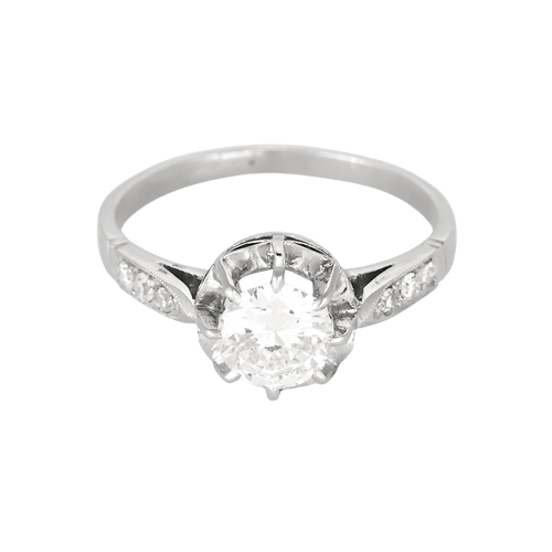 49 Bague Solitaire en platine, diamants : 0,70 carat au total 58 Facettes DV26158-20