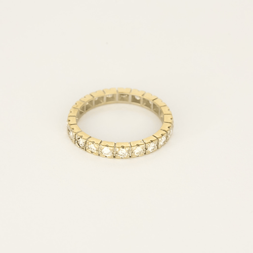 52.5 Alliance américaine en or jaune et diamants de taille brillant 58 Facettes DV26158-28