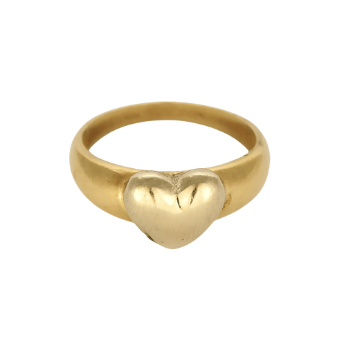 56 Élégante bague en or jaune et or blanc à motif de coeur 58 Facettes DV31450-44