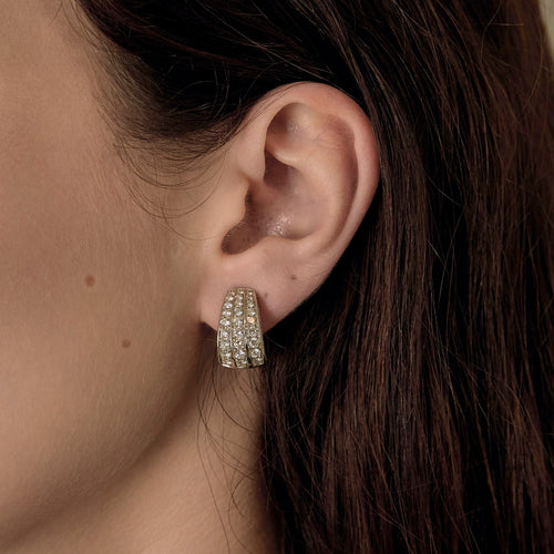 Élégantes boucles d'oreilles en or blanc et diamants : 1 carat 58 Facettes DV31450-47