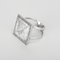 53 Bague cocktail en or blanc, aigue-marine : 10 carats et diamants : 0,20 carat 58 Facettes DV31450-45