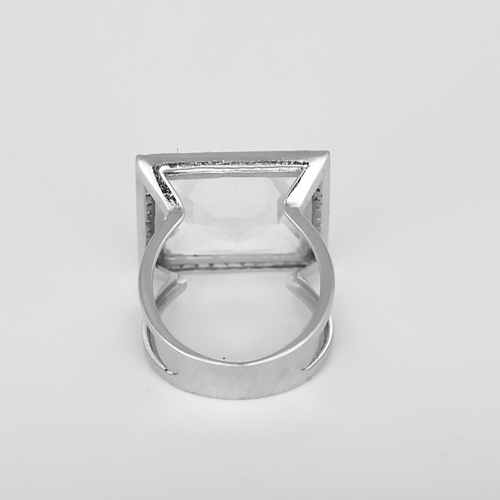 53 Bague cocktail en or blanc, aigue-marine : 10 carats et diamants : 0,20 carat 58 Facettes DV31450-45