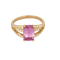 47 Bague en or rose, saphir rose : 1,63 carat et diamants 58 Facettes DV32555-1