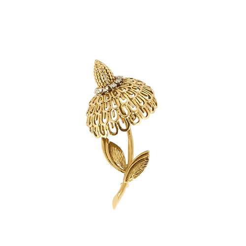 Broche Or jaune 18k et Platine Diamant 58 Facettes DV0176-2