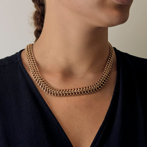 Collier en Or jaune à maille gourmette fantaisie 58 Facettes DV32806-1