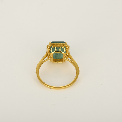 Bague en Or jaune 14k Emeraude