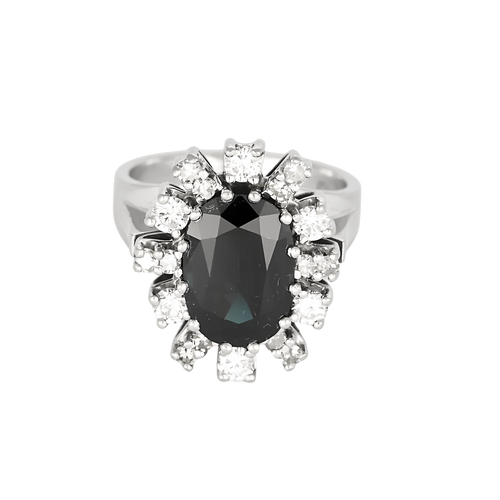Bague en Or blanc 18k Saphir and Diamant