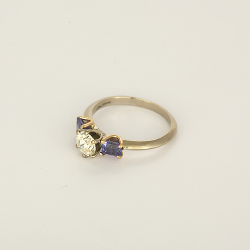 Bague en Or blanc & rose 18k Diamant and Tanzanite