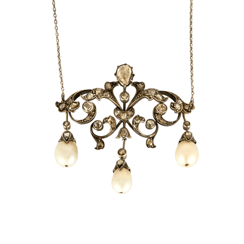Collier Or blanc 18k et Argent 58 Facettes DV3323-2