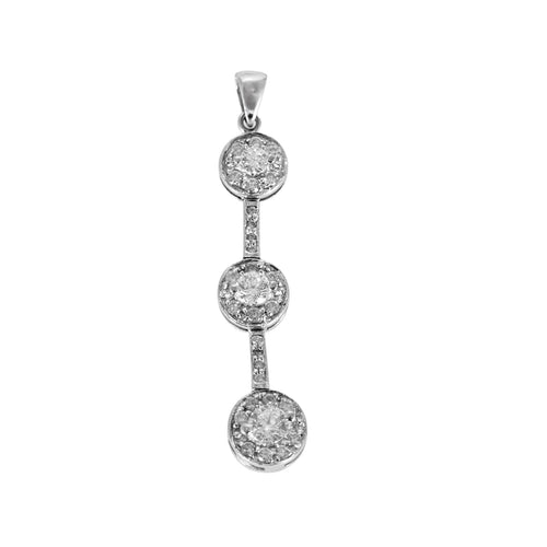 Pendentif trilogie en or gris et diamants 58 Facettes DV32729-12