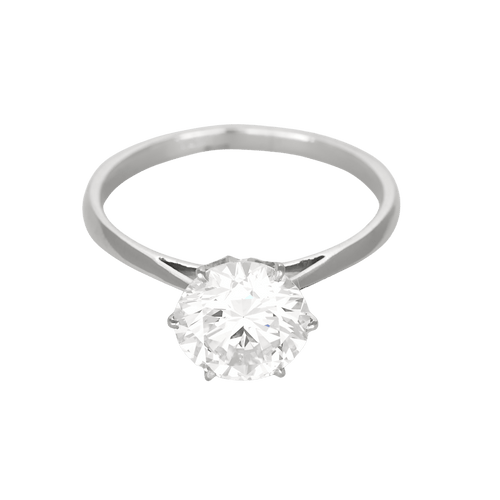 61 Bague solitaire en or gris, diamant 3.07 carats environ 58 Facettes DV32688-2