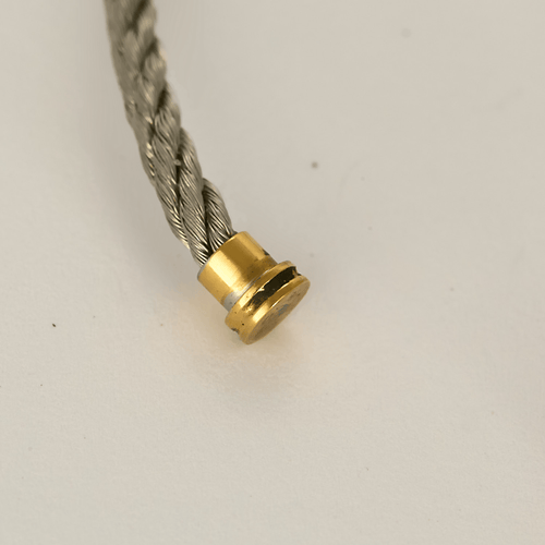 FRED - Force 10 - Moyen Modèle - Bracelet acier, manille or jaune et diamants