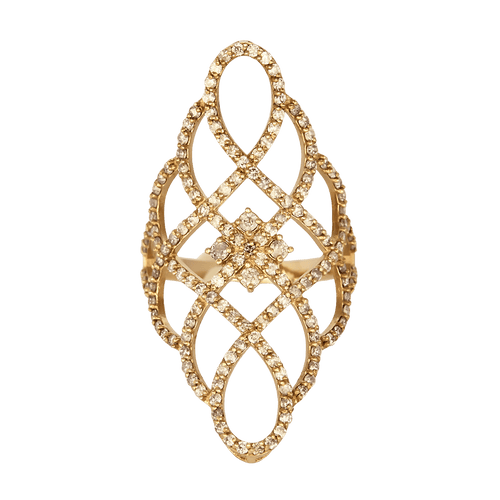 57 Élégante bague en or rose et diamants roses et violets : 1,50 carat 58 Facettes DV32273-1