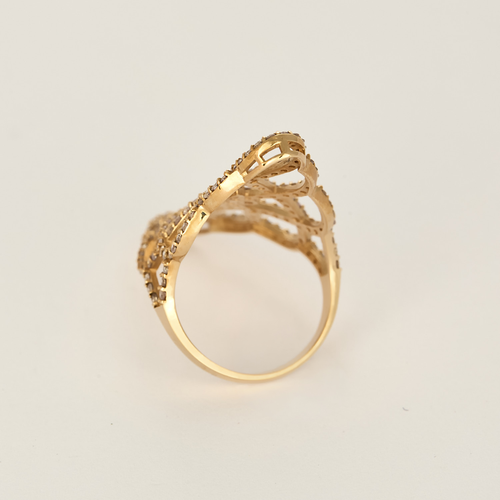 57 Élégante bague en or rose et diamants roses et violets : 1,50 carat 58 Facettes DV32273-1