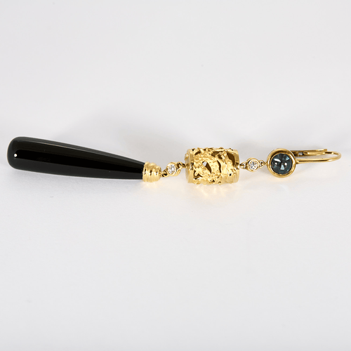 Carrera y Carrera - Shangai - Boucles d'oreilles en or jaune, topaze, diamants et onyx