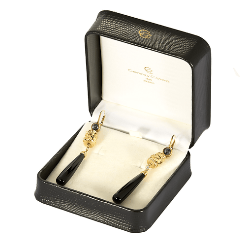 Carrera y Carrera - Shangai - Boucles d'oreilles en or jaune, topaze, diamants et onyx