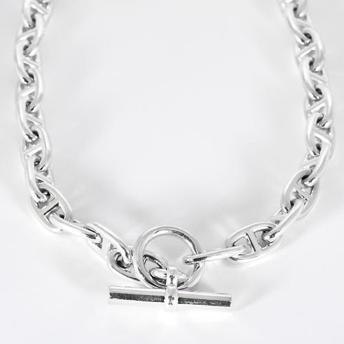 Hermes Chaîne d'Ancre, grand modèle - Collier en argent 58 Facettes DV32864-1
