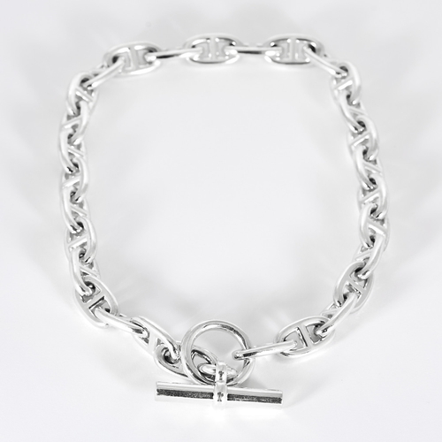 Hermes Chaîne d'Ancre, grand modèle - Collier en argent 58 Facettes DV32864-1