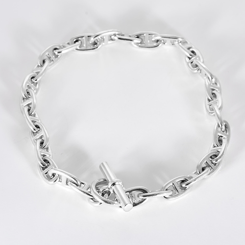 Hermes Chaîne d'Ancre, grand modèle - Collier en argent 58 Facettes DV32864-1