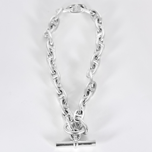 Hermes Chaîne d'Ancre, grand modèle - Collier en argent 58 Facettes DV32864-1