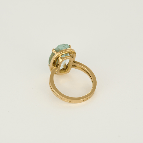 Bague en Or rose 18k Aquamarine