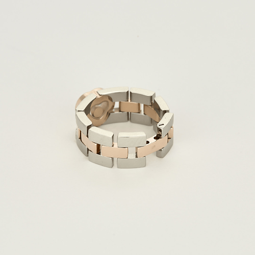Chopard - Happy Diamond - Bague importante en or blanc, or rose et diamant : 0,05 carat
