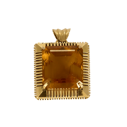 Pendentif en Or jaune 14k et citrine