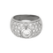 Bague jonc bombée en or blanc et diamants : 2,60 carats