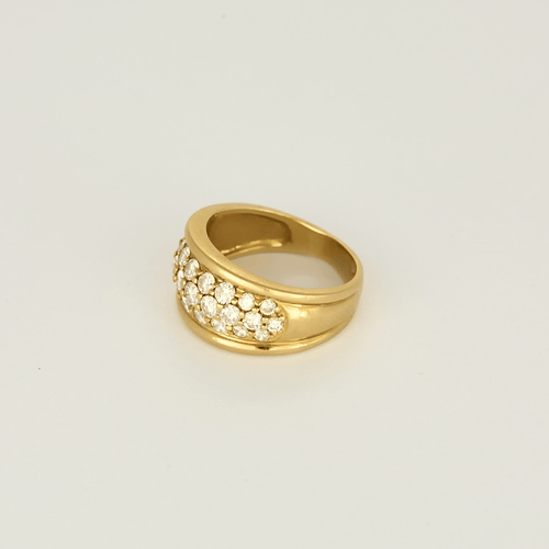 Bague bandeau en or jaune et diamants