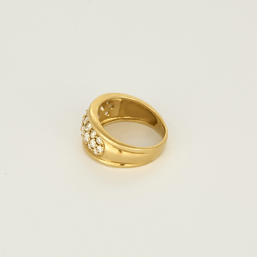 Bague bandeau en or jaune et diamants