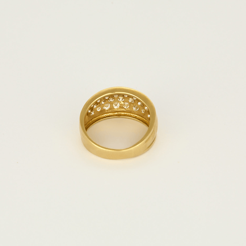 Bague bandeau en or jaune et diamants