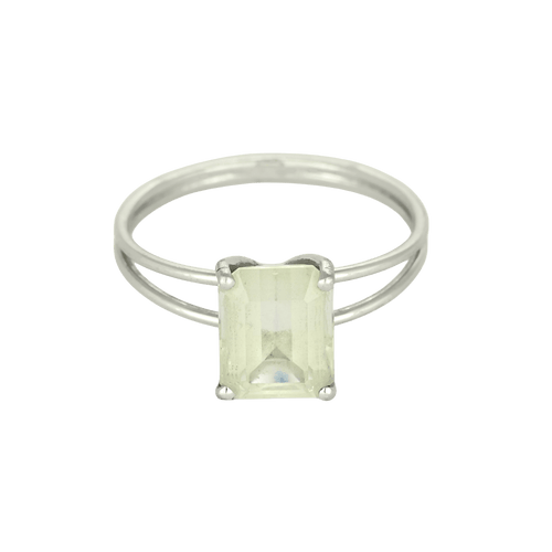 Bague en Or blanc et aigue marine