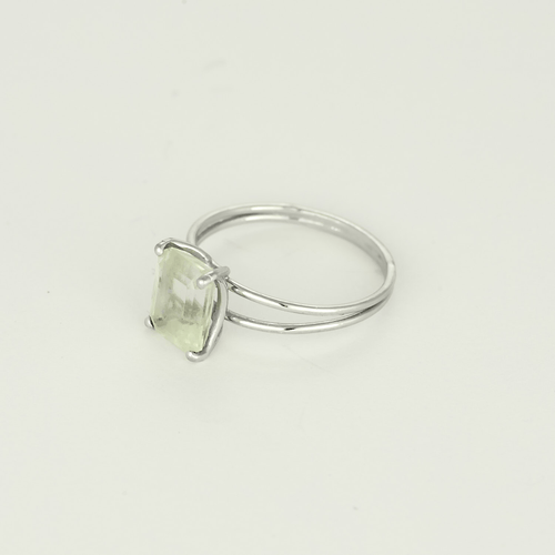 Bague en Or blanc et aigue marine