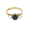 Bague en or gris saphir et diamants