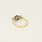 Bague en or gris saphir et diamants