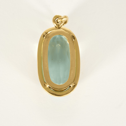 Pendentif en or jaune et Aigue-Marine : 15 carats 58 Facettes DV31672-10