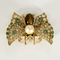 Broche Papillon en or jaune 14K, diamants, émeraudes, perles de culture et quartz 58 Facettes DV33381-1