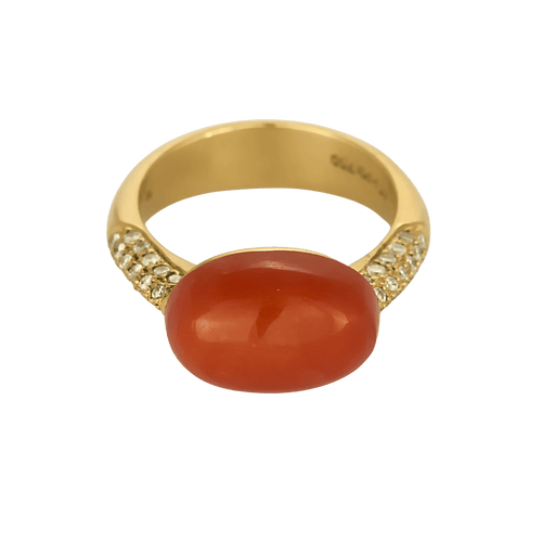 54 Bague en or jaune corail et diamants 58 Facettes DV32677-3