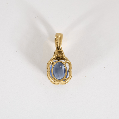 Pendentif en or jaune, diamants et saphir : 1,50 carat 58 Facettes DV31334-1