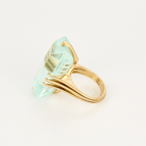 52.5 Bague en Or jaune 18k Aquamarine 58 Facettes DV32254-1