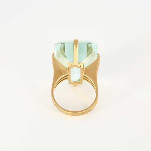 52.5 Bague en Or jaune 18k Aquamarine 58 Facettes DV32254-1