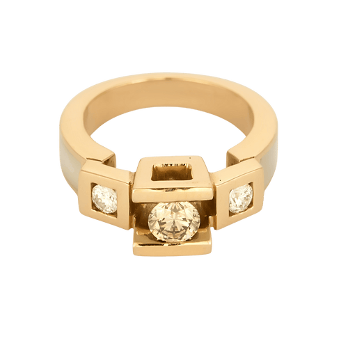 52 Other Bague en Or rose 18k Diamant de couleur champagne  and Diamant 58 Facettes DV32872-2