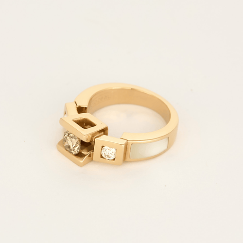 52 Bague en Or rose 18k Diamant de couleur champagne 58 Facettes DV32872-2