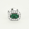 Élégantes boucles d'oreilles en or blanc, émeraudes et diamants 58 Facettes DV11922-7
