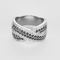 Bague en or blanc, diamants et diamants noirs